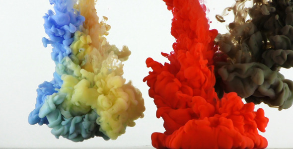 Colorful Paint Ink Drops Splash in Underwater 9