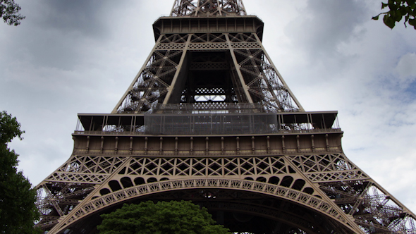 Closeup O The Eiffel Tower In Paris France 10