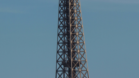 Closeup O The Eiffel Tower In Paris France 11