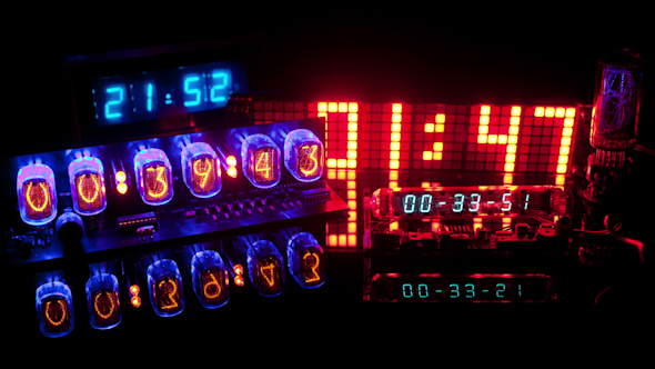 Led Clock Collection, Nixie Numbers 1