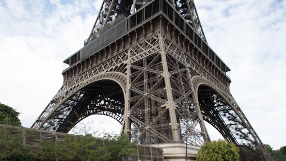 Closeup O The Eiffel Tower In Paris France 20