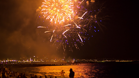 Fireworks Barcelona Beach 6