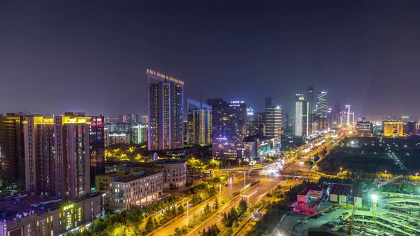 Time lapse of cityscape in nanjing city,china