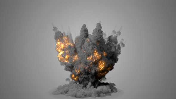 Realistic Explosion With Puffy Smoke