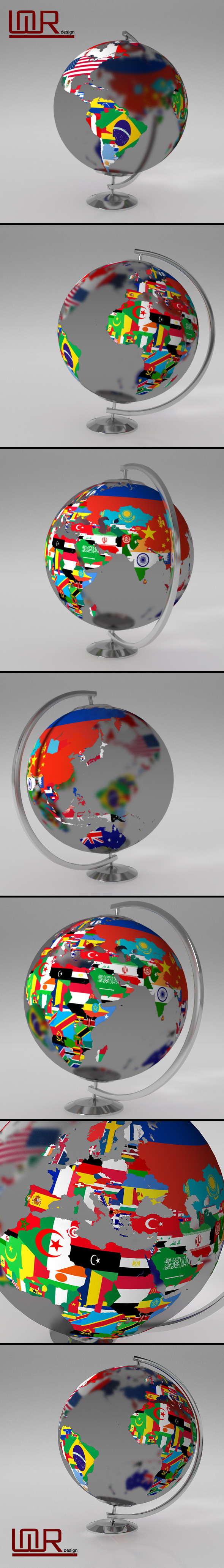 Earth Globe (World Map with Flags)