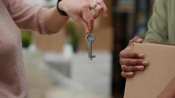 Married Couple Buying First Home and Having House Keys