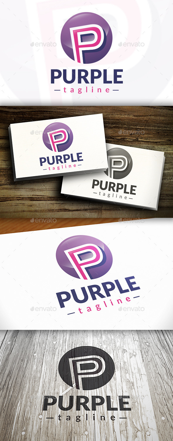 Purple P Letter Logo