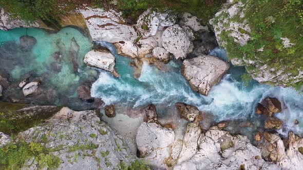 Above Mountains River Soca in the Triglav National Park