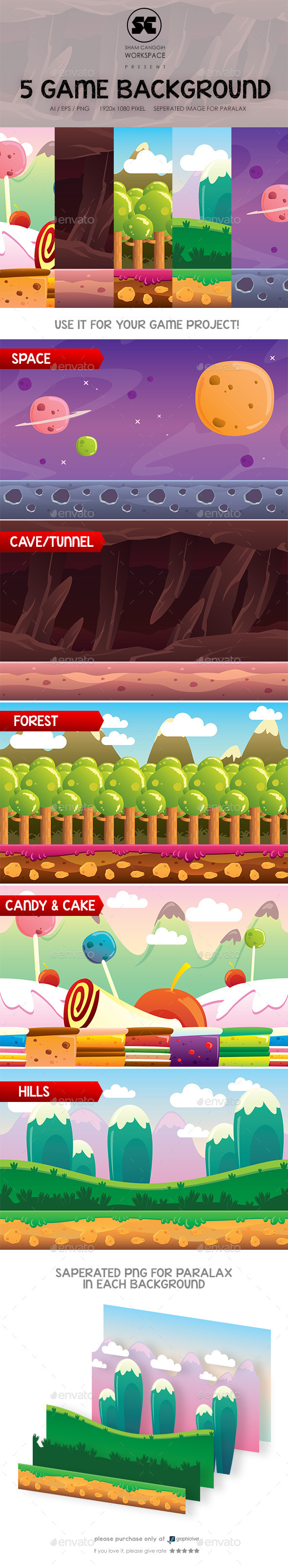 5 in 1 Game Background