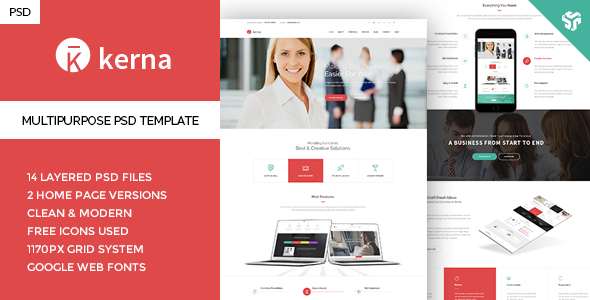 Kerna - Multi-Purpose PSD Template