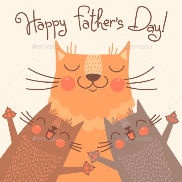 Card for Fathers Day with Cats