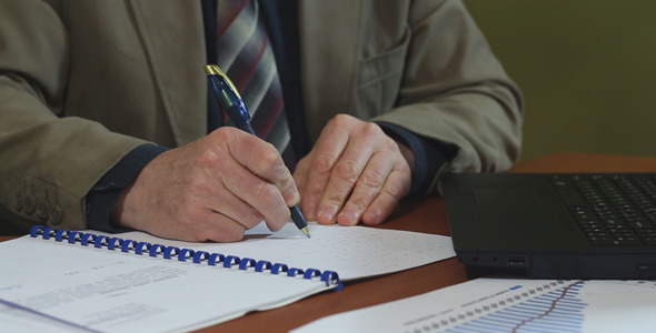 Businessman Working with Documents