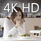 Girl Using Smart Phone And Have Coffee - VideoHive Item for Sale