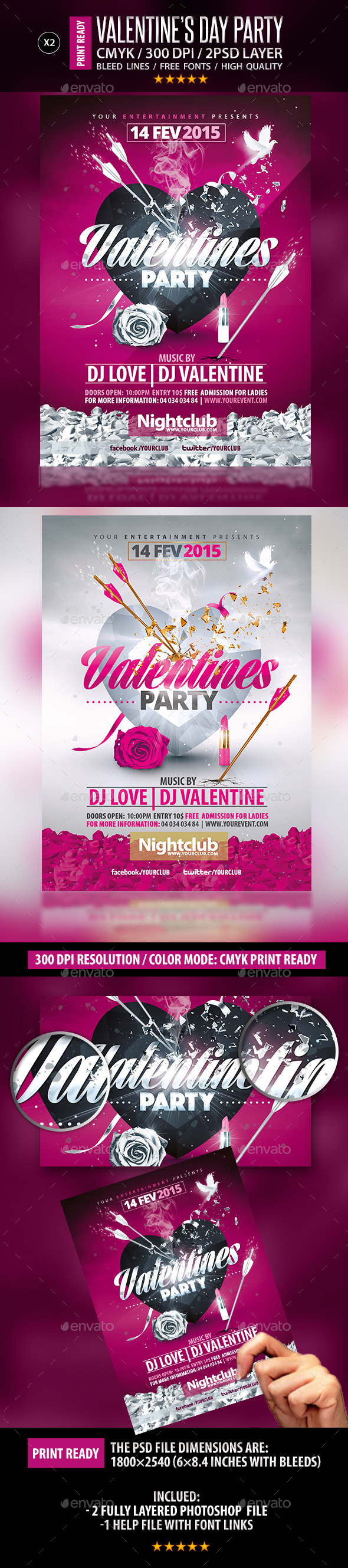 Valentines Party Flyer Collection