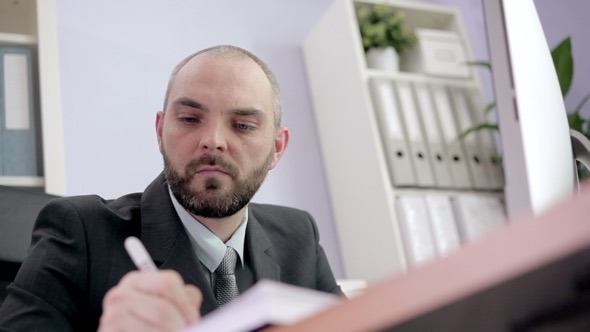 Businessman Planning his Schedule