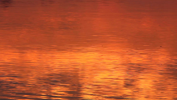 Red Sunrise Reflection In The River