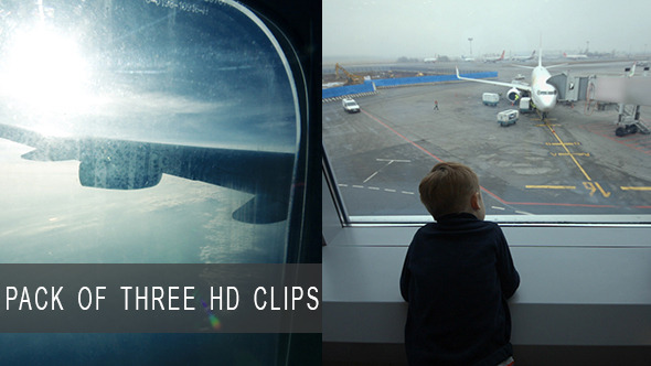 Boy at Airport and in Airplane