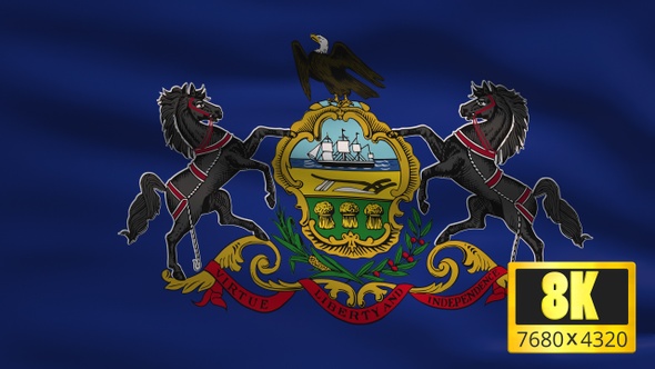 8K Pennsylvania State Flag Background