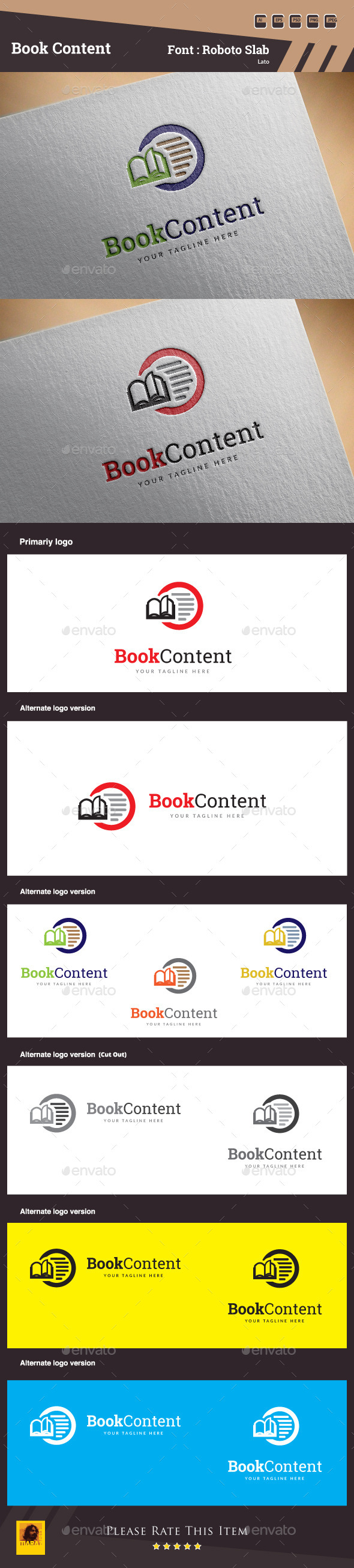 Book Content Logo Template