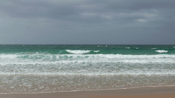 Waves Crashing on Beach