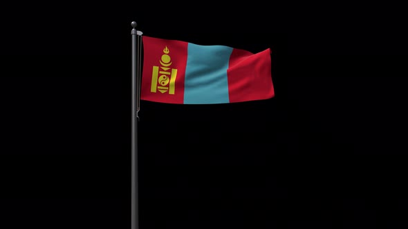 Mongolia Flag With Alpha 4K