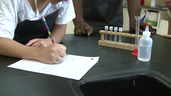 Student Working On Lab Project In Science Class (2 Of 12)