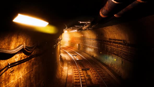 Dark Old Abandoned Metro Subway Tunnel