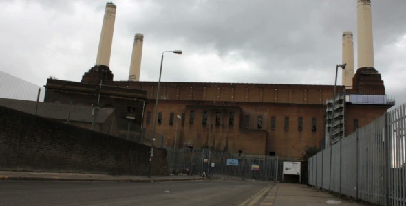 Battersea Station in Cloudy Weather