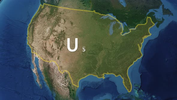 Borders of the Country of USA on the Map