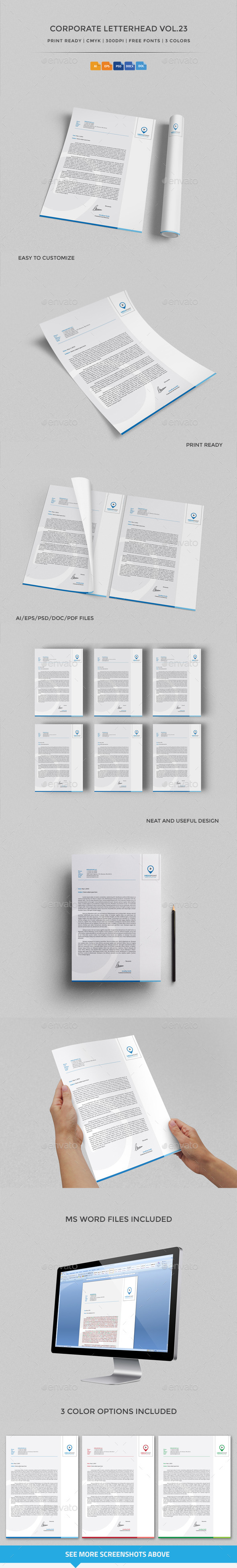 Corporate Letterhead vol.23 with MS Word DOC/DOCX