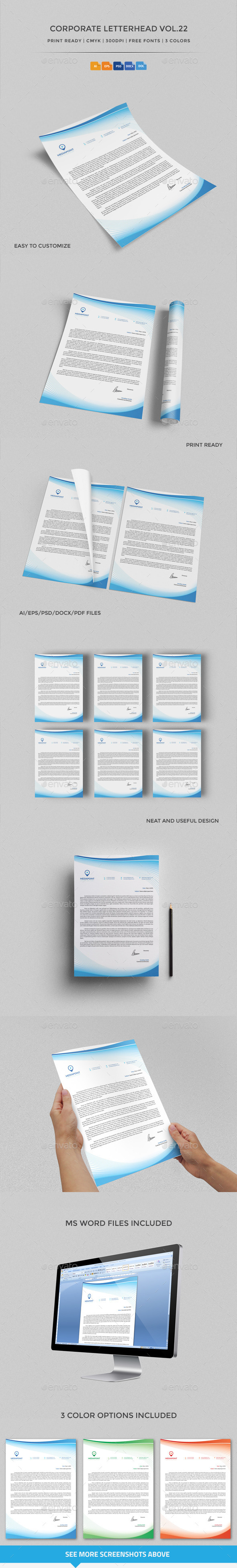 Corporate Letterhead vol.22 with MS Word DOC/DOCX