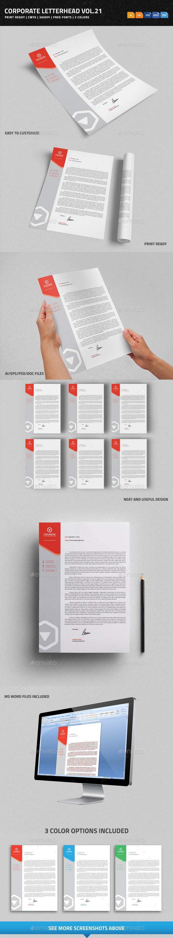 Corporate Letterhead vol.21 with MS Word DOC/DOCX