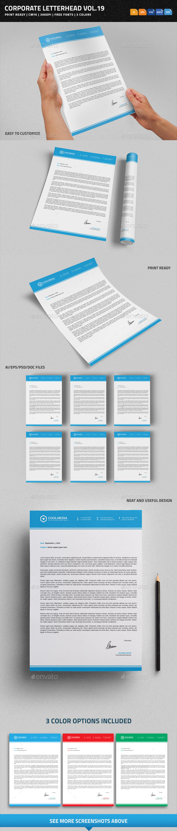 Corporate Letterhead vol.19 with MS Word DOC/DOCX