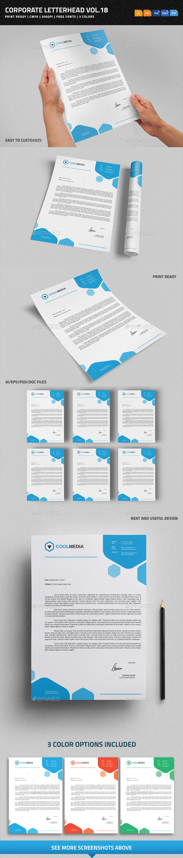 Corporate Letterhead Vol.18 with MS Word DOC/DOCX