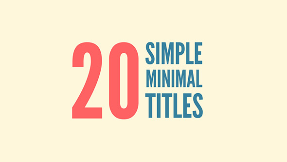 20 Simple Minimal Titles
