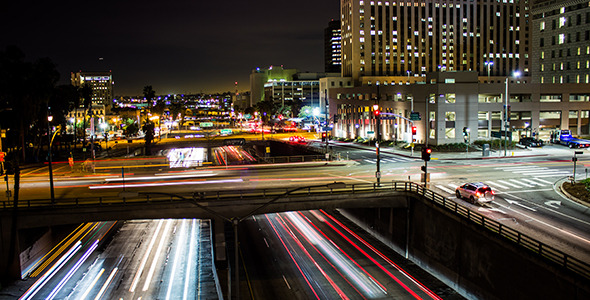 Downtown Los Angeles Traffic And 101 Freeway