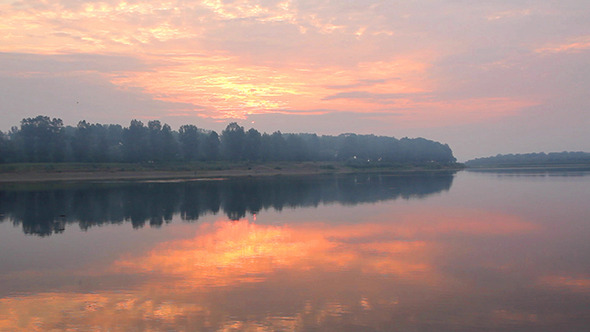 Landscape With River At Dawn