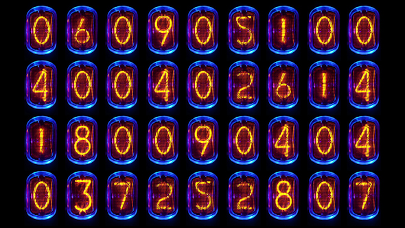 Nixie Clock Numerical Counter Videowall 4