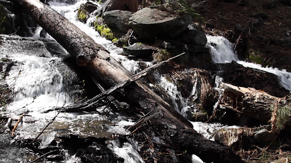 Waterfall In Sequoia National Park, California, Usa