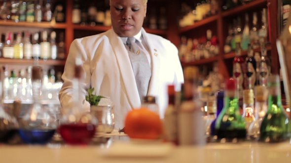 Female Cocktail Waiter In A Classic Looking Cocktail Bar Bartender 5 alt