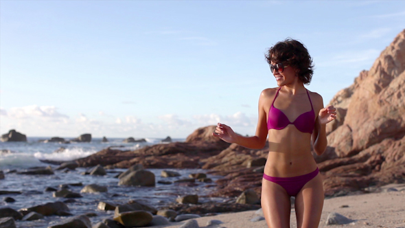 Bikini Model Dancing Mexico Wild Beach 5