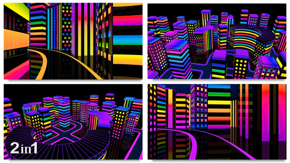 City Colorful Neon Glow (2-Pack)