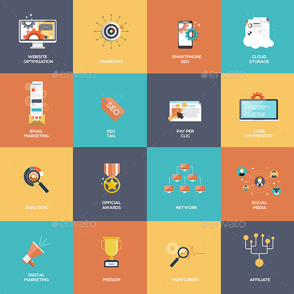 Set of SEO and Marketing Icons