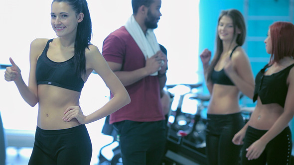 Cute Skinny Girl Athlete Smiling alt