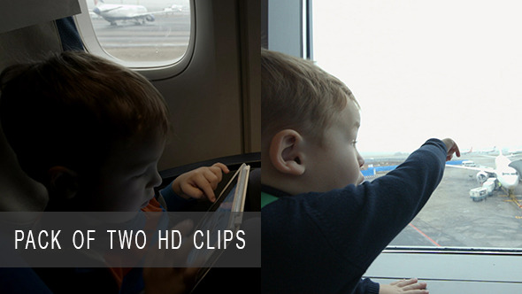 Child in Plane and at Airport
