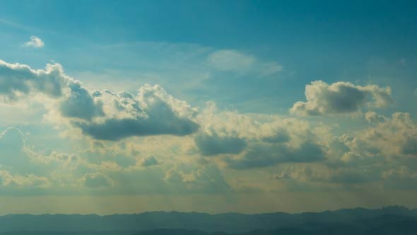 Sky Sunshine On Mountain