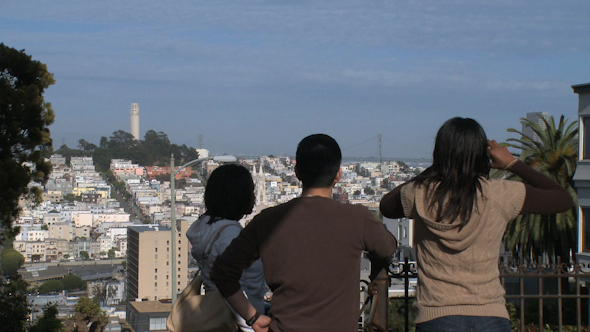 Tourists At Lombard Street