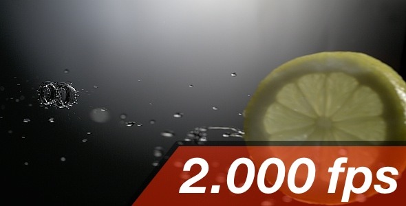 Lemon Slice Is Routating Onto A Water Surface 1