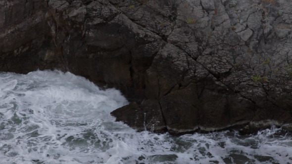 Ocean Waves Smashing the Rocks