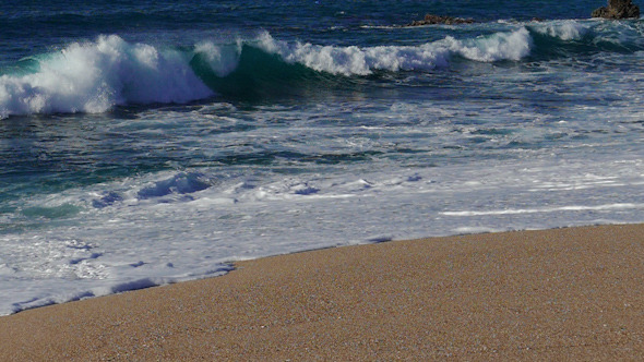 Waves Crashing on Beach